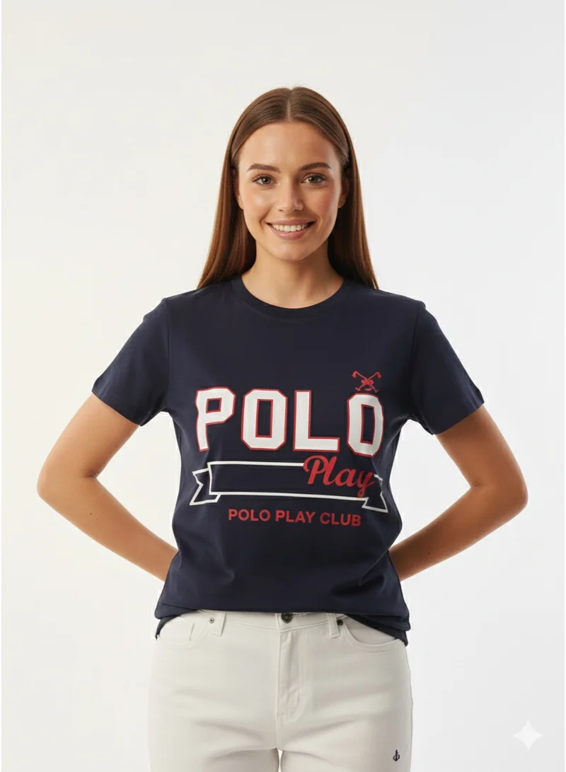 Polo Play Girls Graphic T-shirt -NAVY